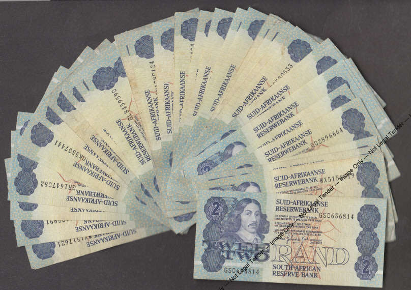 Republic  of South Africa: Fifty (50) Jan van Riebeeck R2 Banknotes of the 1980s