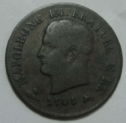 Napoleonic Kingdom of Italy (Napoleon Bonaparte): 1 Centesimo of 1808