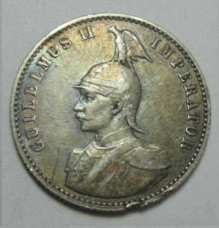 German East Africa : Silver Quarter Rupee of 1909 (Berlin Mint)
