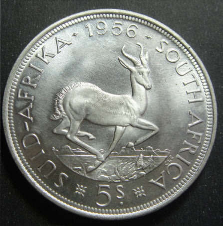 Union of South Africa: High Grade Silver Crown (5/-) of 1956