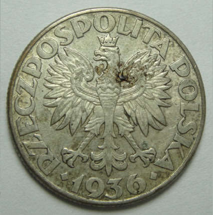 Poland: Silver 2-Zlotte of 1936 (Anniversary of Gdynia Seaport)