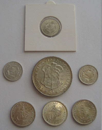 Union of South Africa: Collection of SILVER Coins of 1960