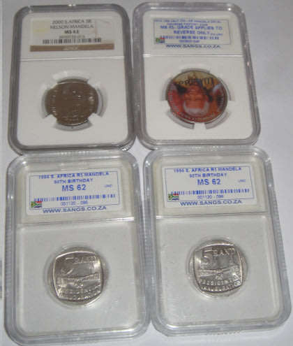 Republic of South Africa and USA: Four Mandela related graded coins
