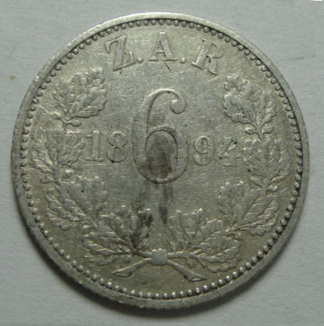 Paul Kruger Z.A.R. Sixpence (6d) of 1894