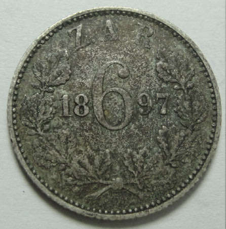 Paul Kruger Z.A.R. Sixpence (6d) of 1897