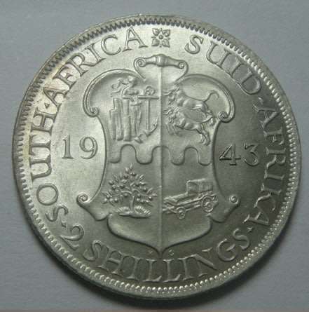 Union  of South Africa : Two Shillings (2/-) of 1943 (Mint State)