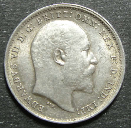 Great Britain: Sterling Silver Three Pence of King Edward VII of 1902