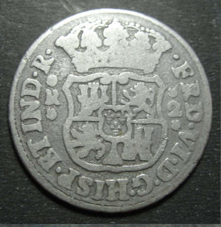 Spain: Silver 2 Reales of King Ferdinand VI of 1748 (Mexico Mint)