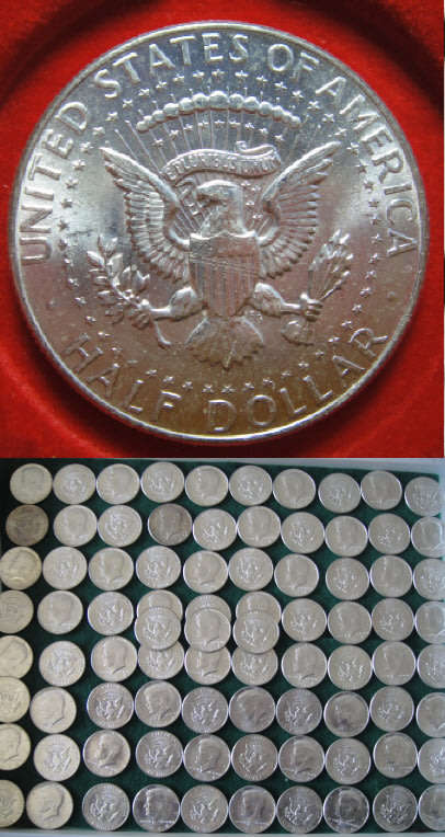 United States of America: Kennedy Silver Half Dollar of 1964 (90% Silver): 83 coins available