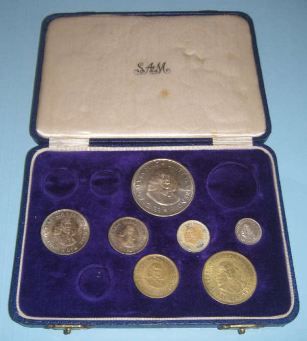 Republic of South Africa: Complete non-proof Bronze & Silver Coin Set of 1961