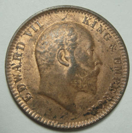 Lustrous : India: King Edward VII, Quarter Anna of 1905