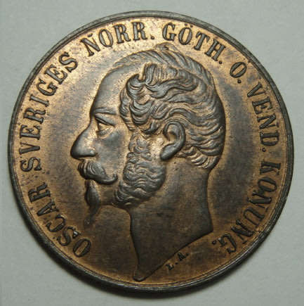 Lustrous : Sweden, King Oscar I, 5 Ore of 1858