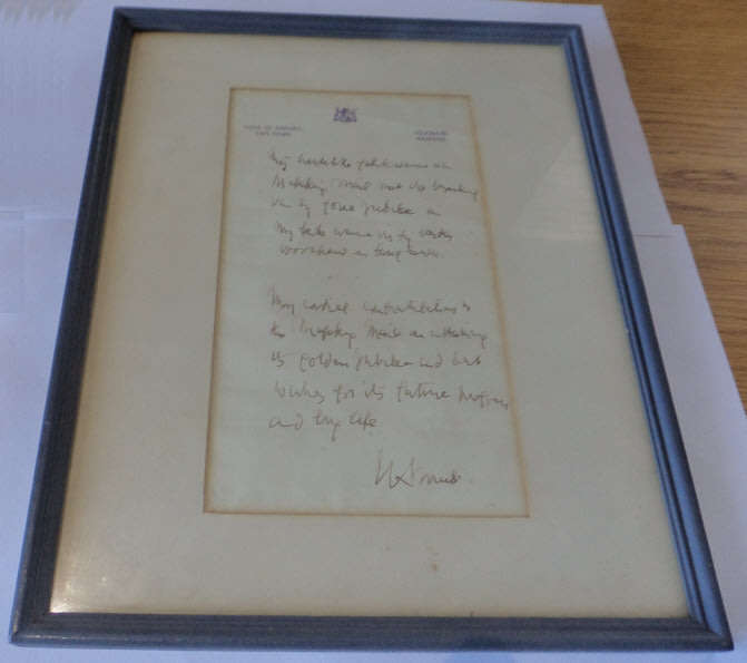 Prime Minister Jan Smuts Signed Congratulations to the Mafeking Mail