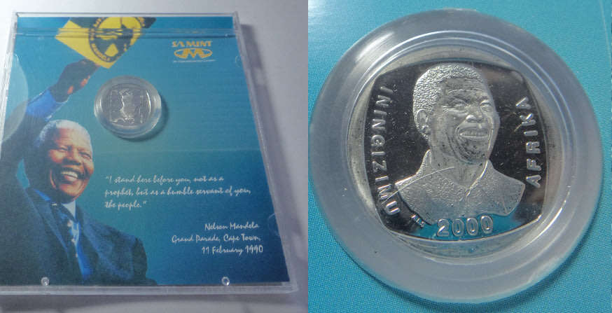 Republic of South Africa: South African Mint CD with PROOF Nelson Mandela R5 of 2000