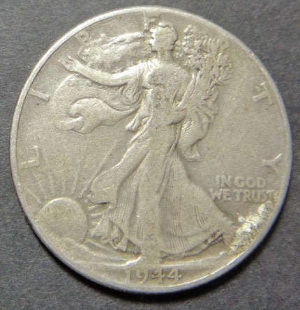 United States of America: Walking Liberty Silver Half Dollar of 1944 (Philadelphia Mint)