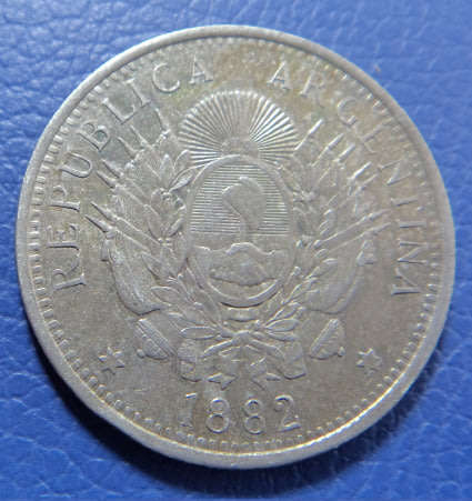 Argentina : Silver 50 Centavos of 1882 (Mint State, High Catalogue Value)