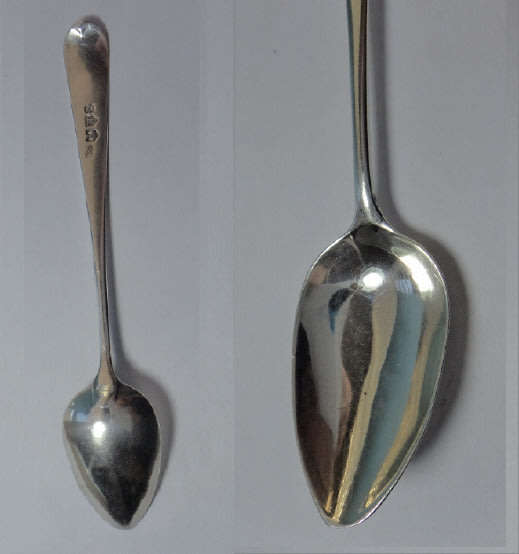 Scottish Provincial Silver Teaspoon, Greenock, James Orr, Edinburgh marks for 1804