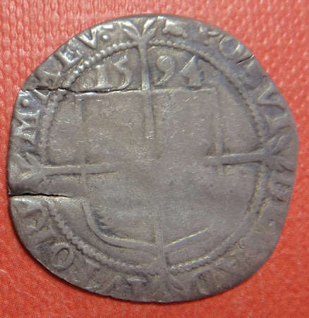 Great Britain: Queen Elizabeth I, Silver Sixpence of 1594