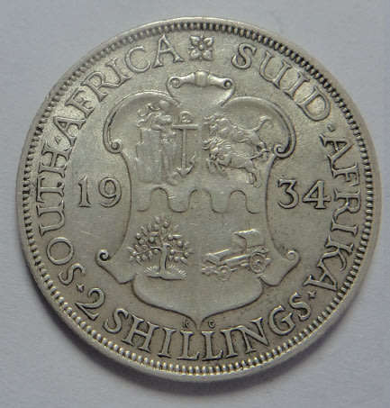 Union of South Africa: Two-Shillings (2/-) of 1934