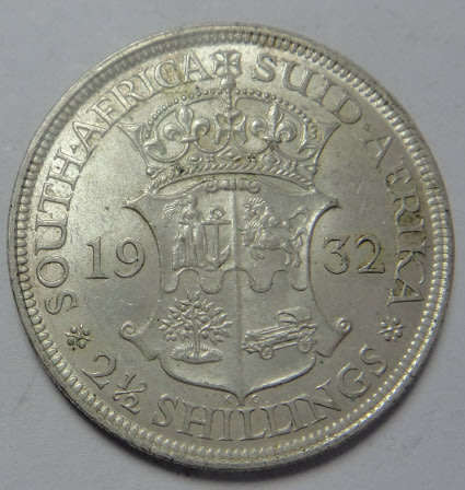 Union of South Africa: Half Crown (2/6-) of 1932