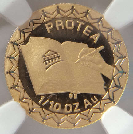 Rep. of South Africa: GOLD 1/10th Ounce Protea of 1996 (Constitution) NGC PF 70 Ultra Cameo