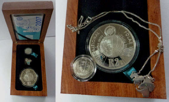 Republic of South Africa: Silver Tickey & Crown Twin Proof Set of 2007 (International Polar Year)