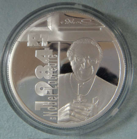 Republic of South Africa: Bishop Desmond Tutu Silver Proof R1 coin of 2006