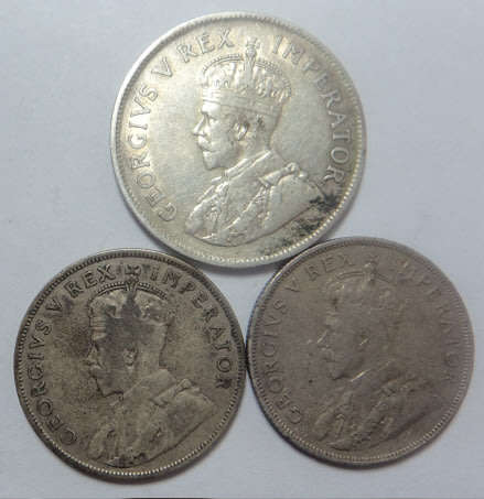 Union of South Africa: Two-Shillings of 1924 & 1932 and Half Crown (2/6) of 1928