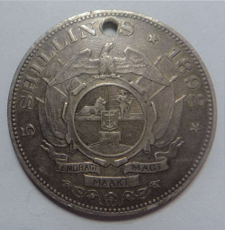 Paul Kruger ZAR: 5-Shillings (Single Shaft) of 1892