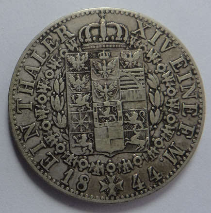 German States PRUSSIA, Silver 1- Thaler of 1844