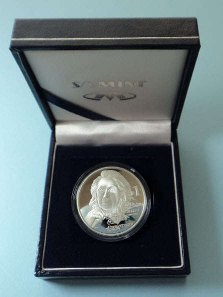Republic of South Africa: Silver Proof R1 of 2010 (Nadine Gordimer)