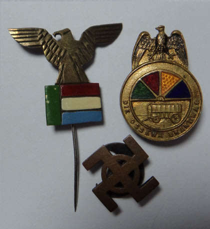 Three Ossewa-Brandwag Metal Badges
