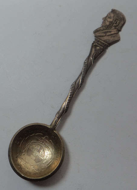 Paul Kruger Teaspoon made from a 1897 ZAR Half-crown (2/6-) Piece