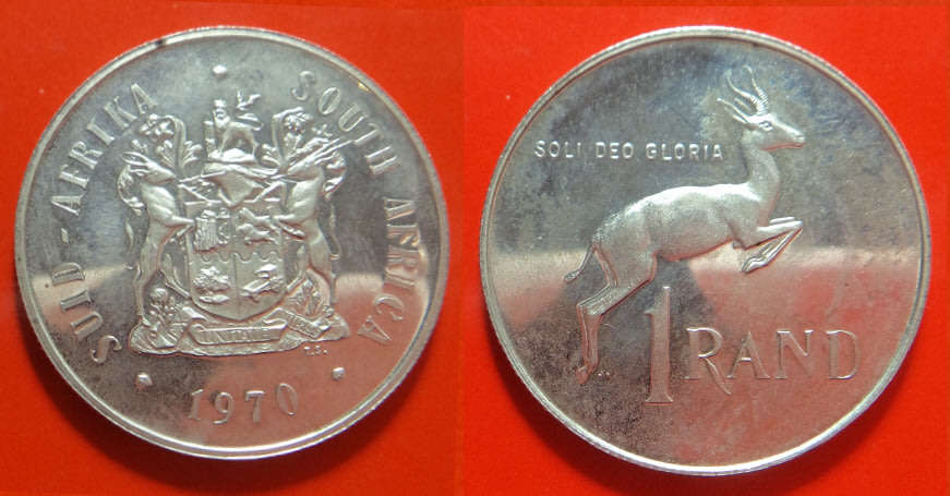 Republic of South Africa: Silver Proof R1 of 1970