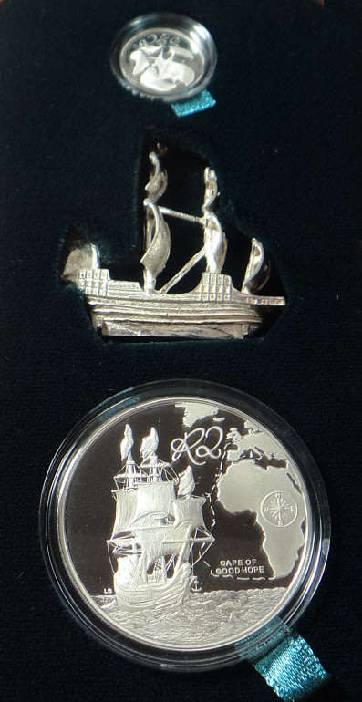 Republic of South Africa: Silver Proof Crown &Tickey Combination Set (Maritime History 2009)