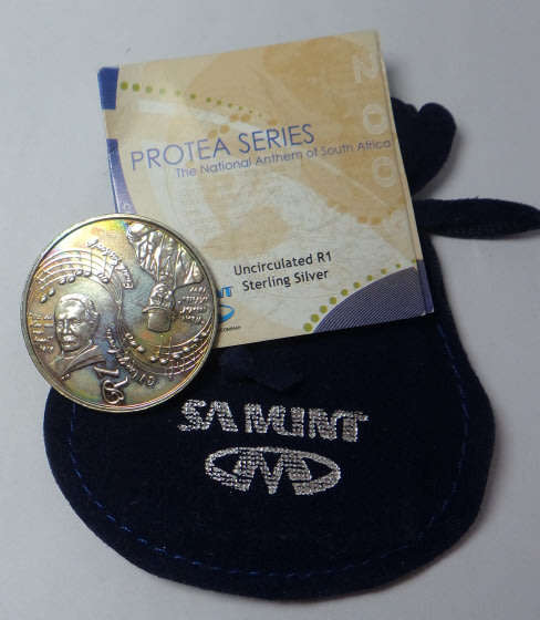 Republic of South Africa: Silver Uncirculated R1 of 2009 (National Anthem)