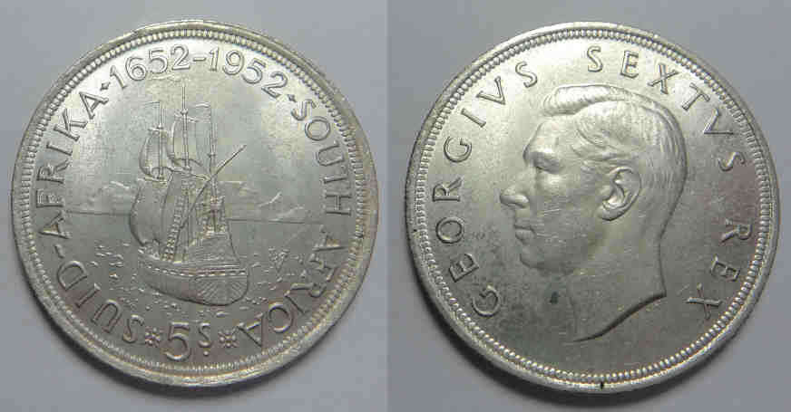 Union of South Africa: Silver Crown (5/-) of 1952