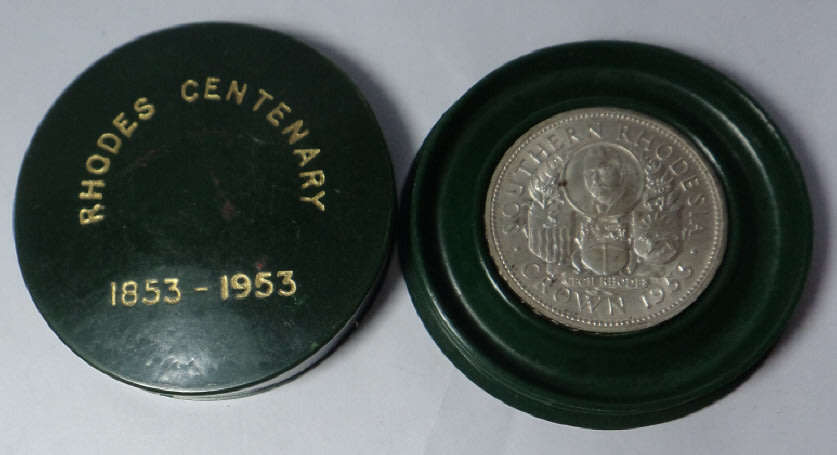 Southern Rhodesia: Silver Rhodes Crown of 1953 in presentation box