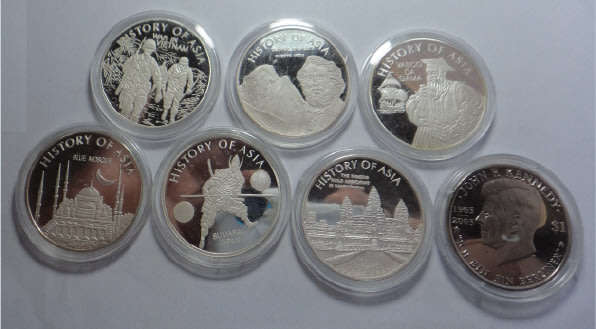 Cook, Virgin & Niue Islands Cupro-Nickel Crown-Size Dollar Collection