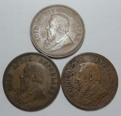 Paul Kruger ZAR: Penny Collection of 1892, 1894 and 1898