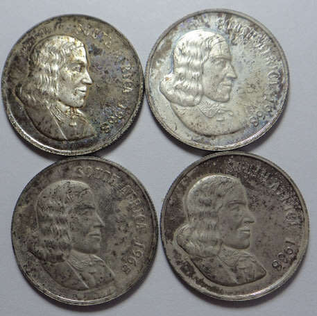 Republic of South Africa: Four Silver R1 coins of 1968 (English): Bid per coin to take all 4
