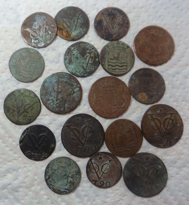 Old Copper & Bronze Coins of the World: Dutch East India Company (VOC) Doits & Double Doits