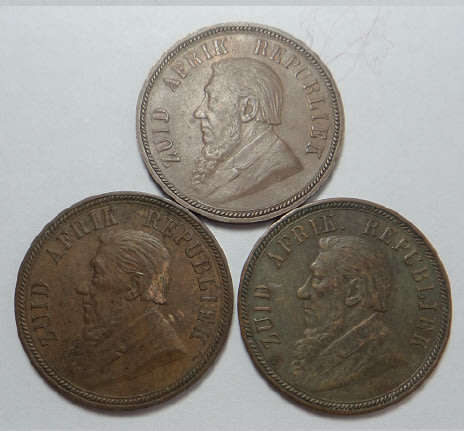 Paul Kruger ZAR: Penny Collection of 1892, 1894 and 1898