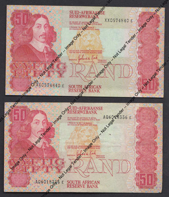 RSA : Gerhard de Kock AQ and XX R50 notes