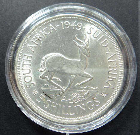 Union of South Africa: Higher Grade Silver Crown (5/-) of 1949