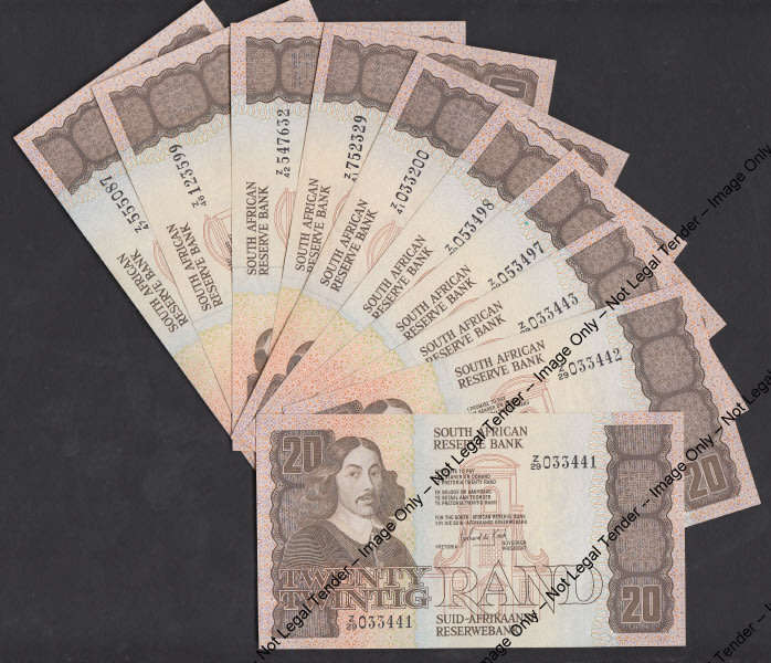 RSA : Gerhard de Kock R20: Z29, Z41, Z42, Z46 & Z47 replacement notes (10 notes)