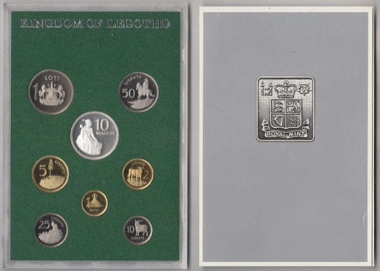 Kingdom of Lesotho: Proof Set of 1980 including the Silver 10-Maloti