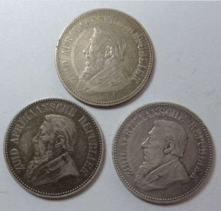Paul Kruger ZAR, Three Half Crowns of 1896 (One bid takes the collection)