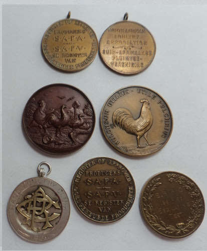 Various South African Poultry Award Medals of the 1900s