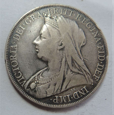World SILVER CROWN-size Coins: Great Britain (Queen Victoria) Crown of 1900
